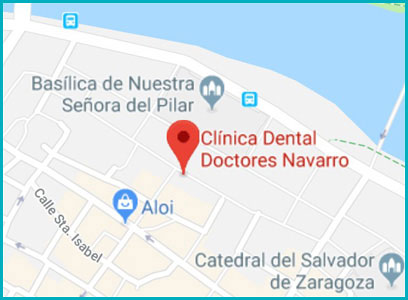 Ubcación de la clínica dental doctores Navarro en Zaragoza